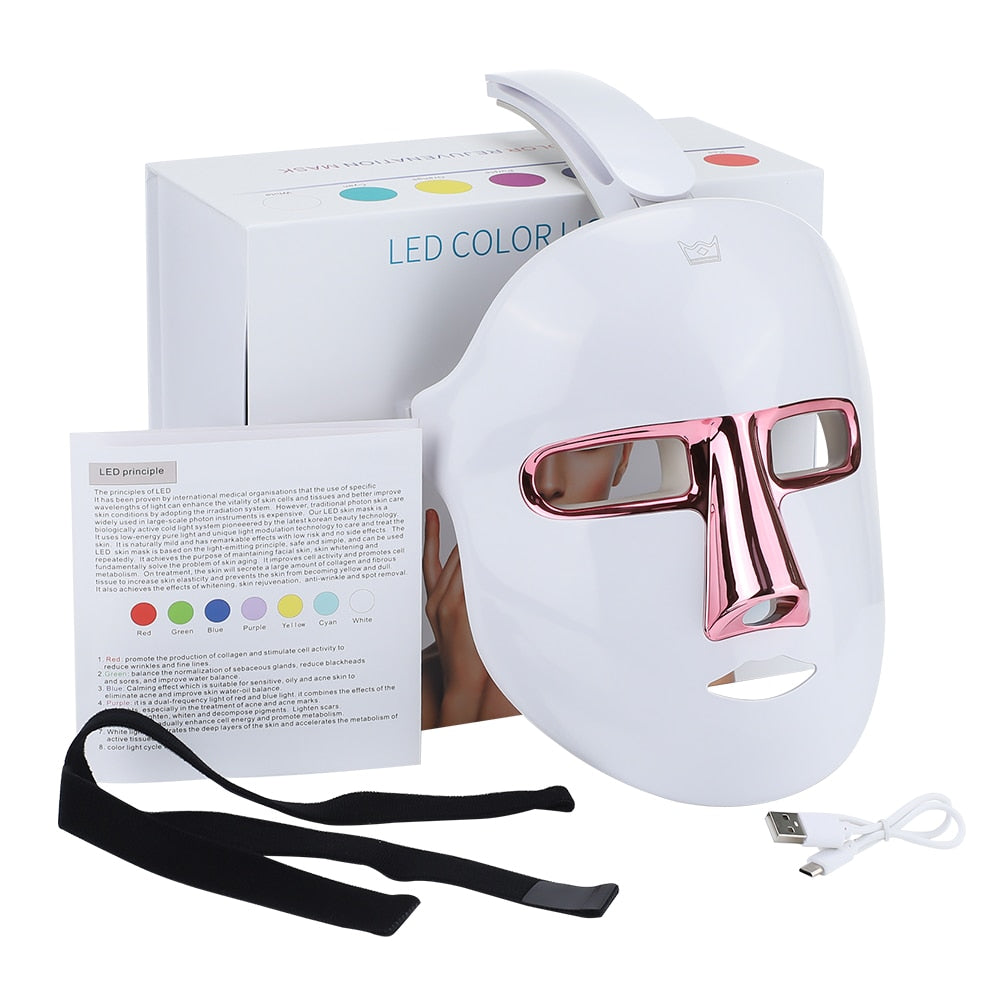 7 Colors USB Charge LED Facial Mask